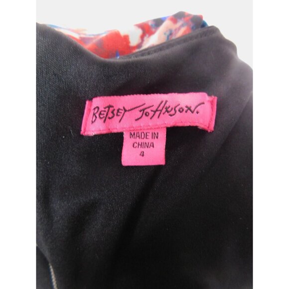 SALE Betsey Johnson Floral Bodycon Midi Dress Size 4 Bold Statement - Picture 8 of 10